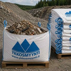 Roskainen maa-aines nouto + tyhjä suursäkki